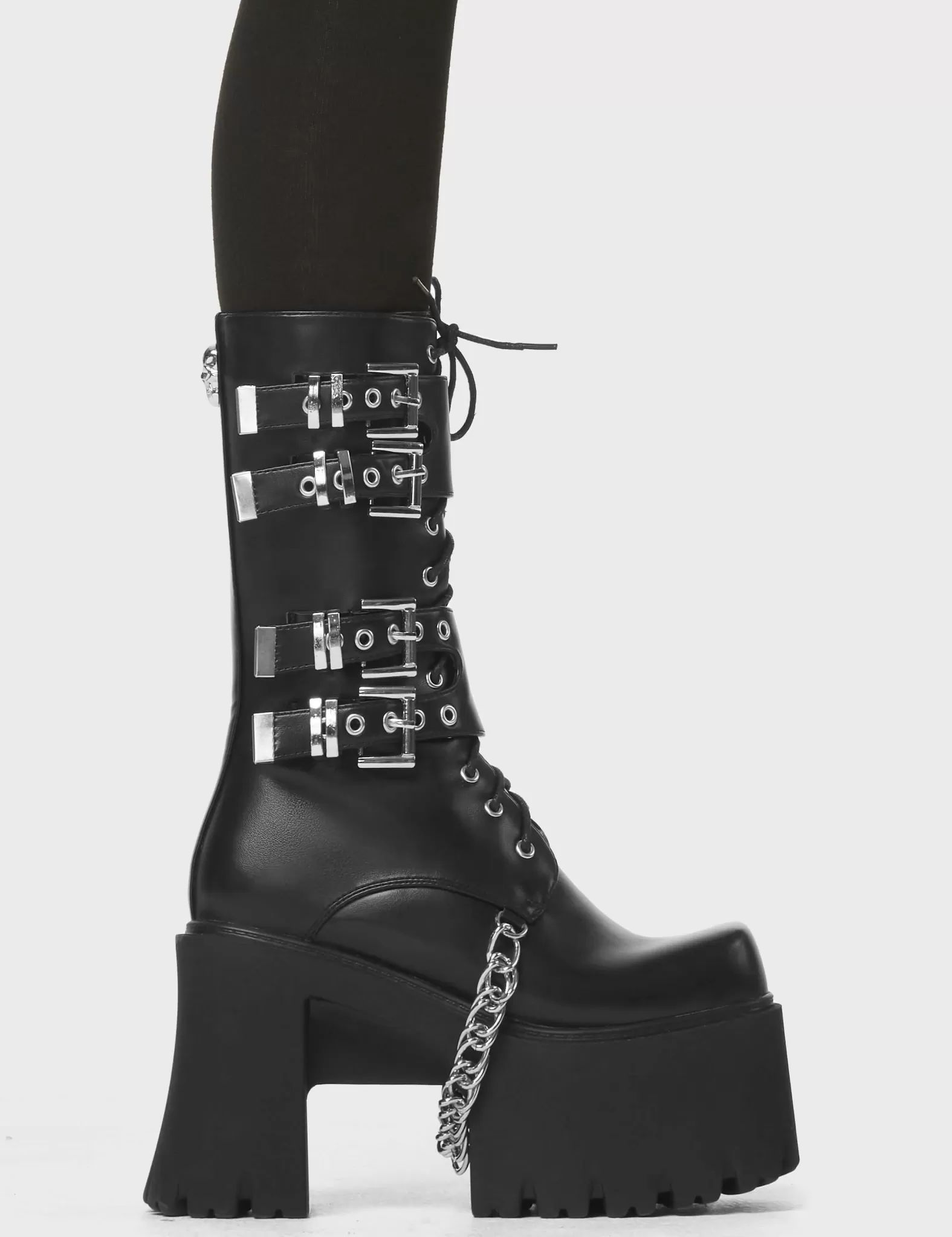 Bite My Tongue Chunky Platform Calf Boots^Lamoda Clearance