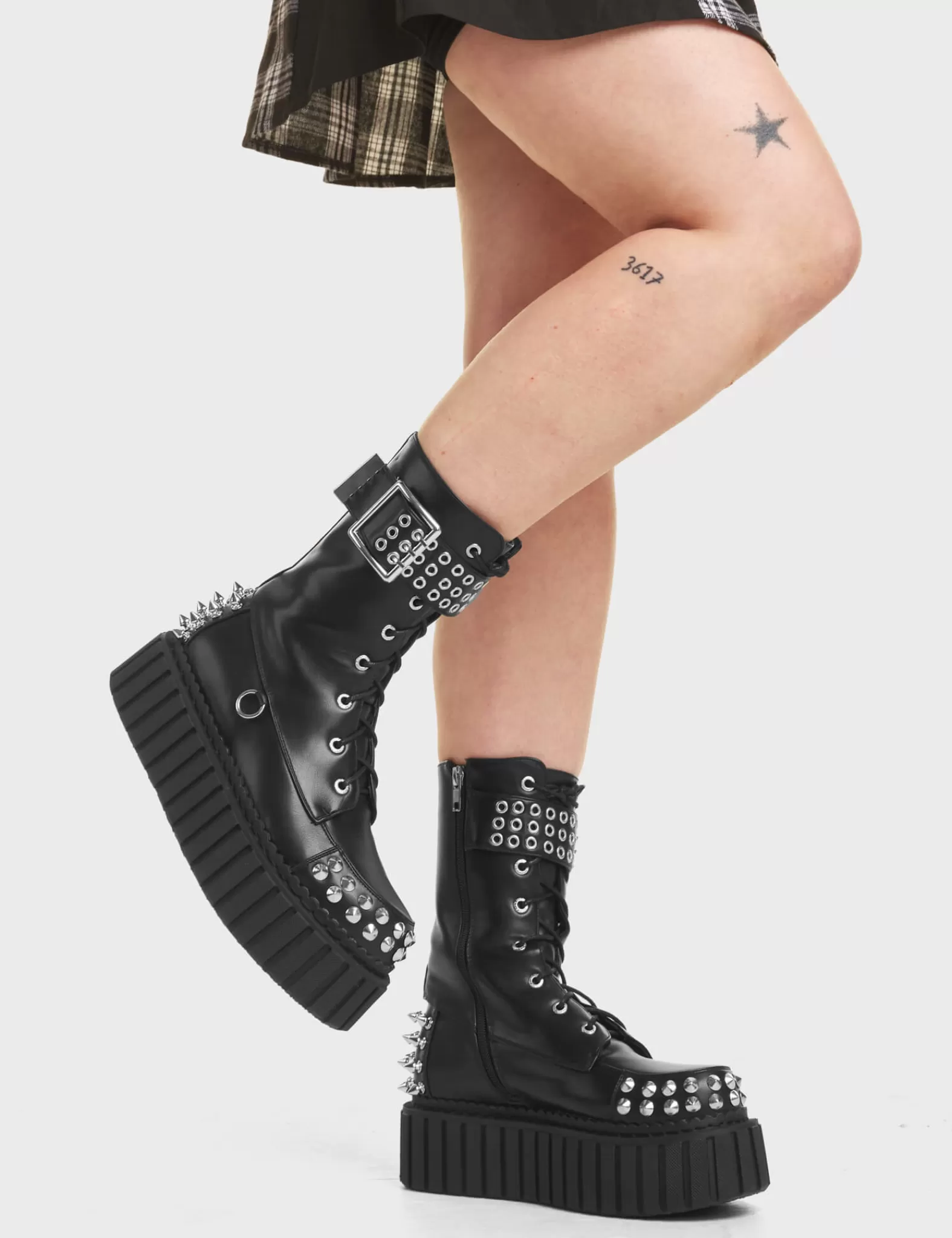 Crystal Clear Chunky Creeper Ankle Boots^Lamoda Online