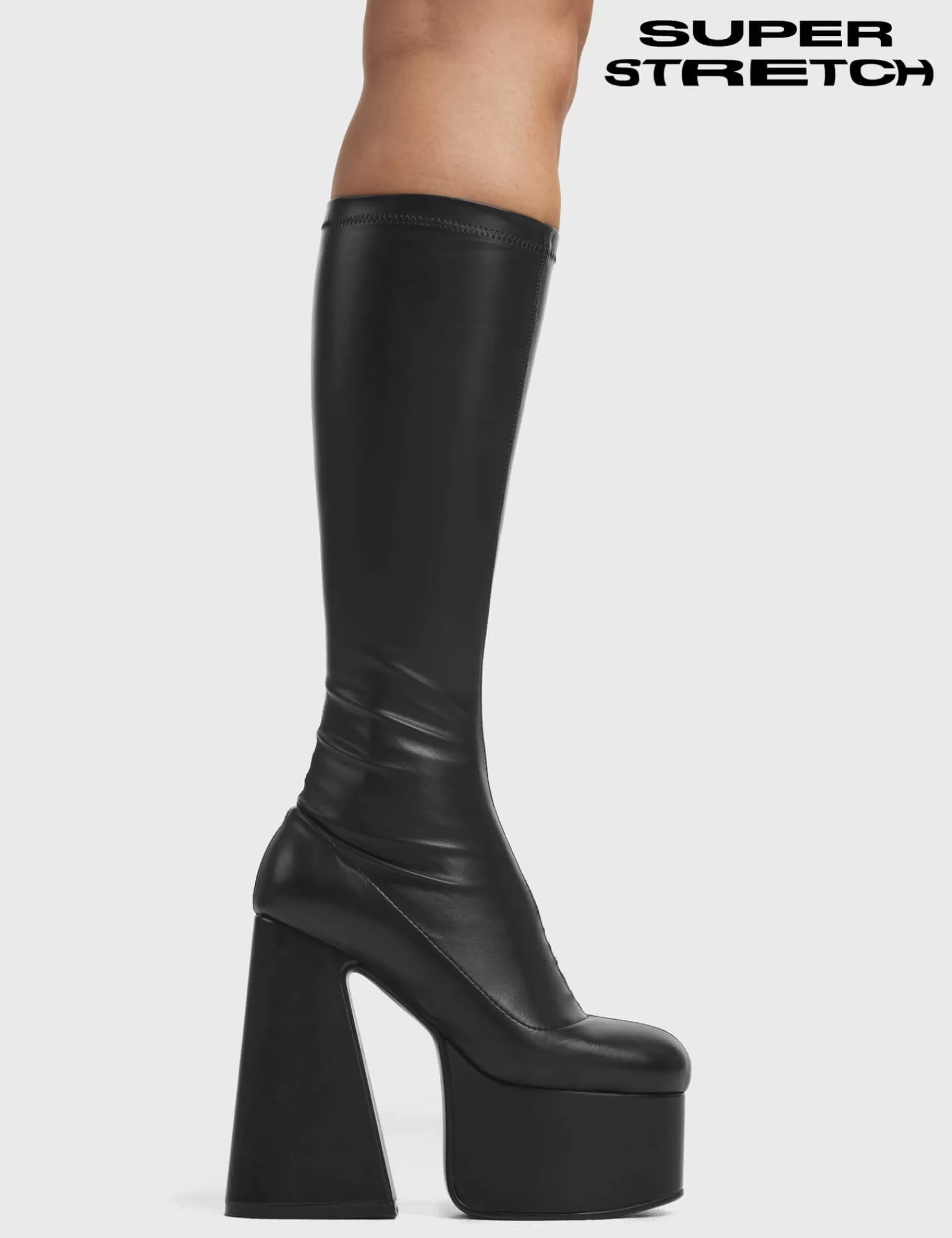 Hate You Super Stretch Platform Knee High Boots^Lamoda Clearance