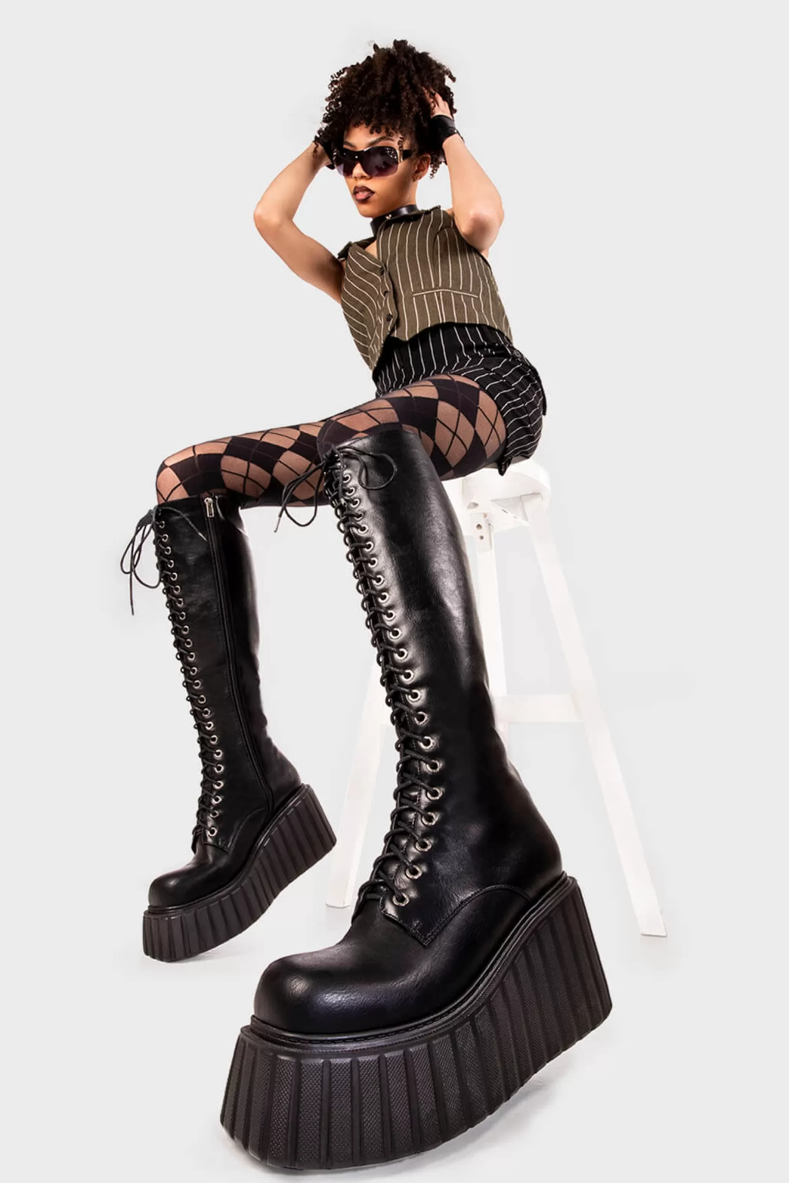 Important Chunky Creeper Platform Knee High Boots^Lamoda Clearance