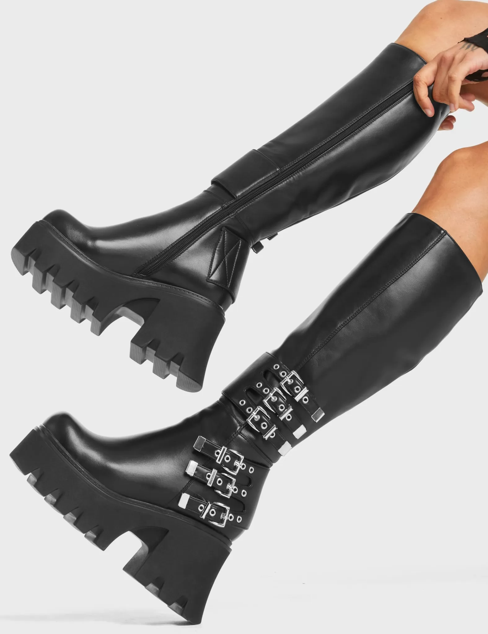 My Prince Chunky Platform Knee High Boots^Lamoda Online