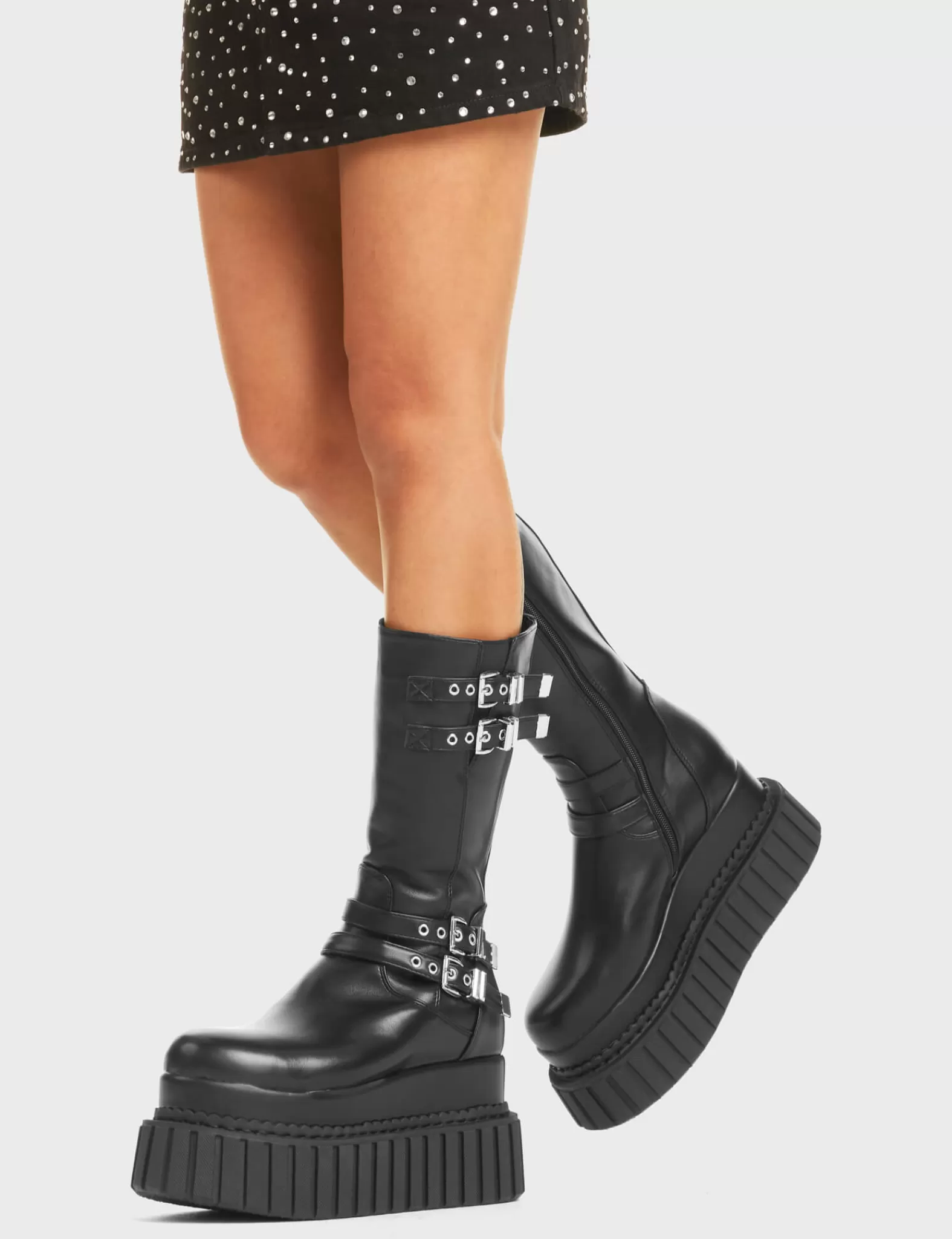 Night Time Chunky Creeper Platform Calf Boots^Lamoda Shop