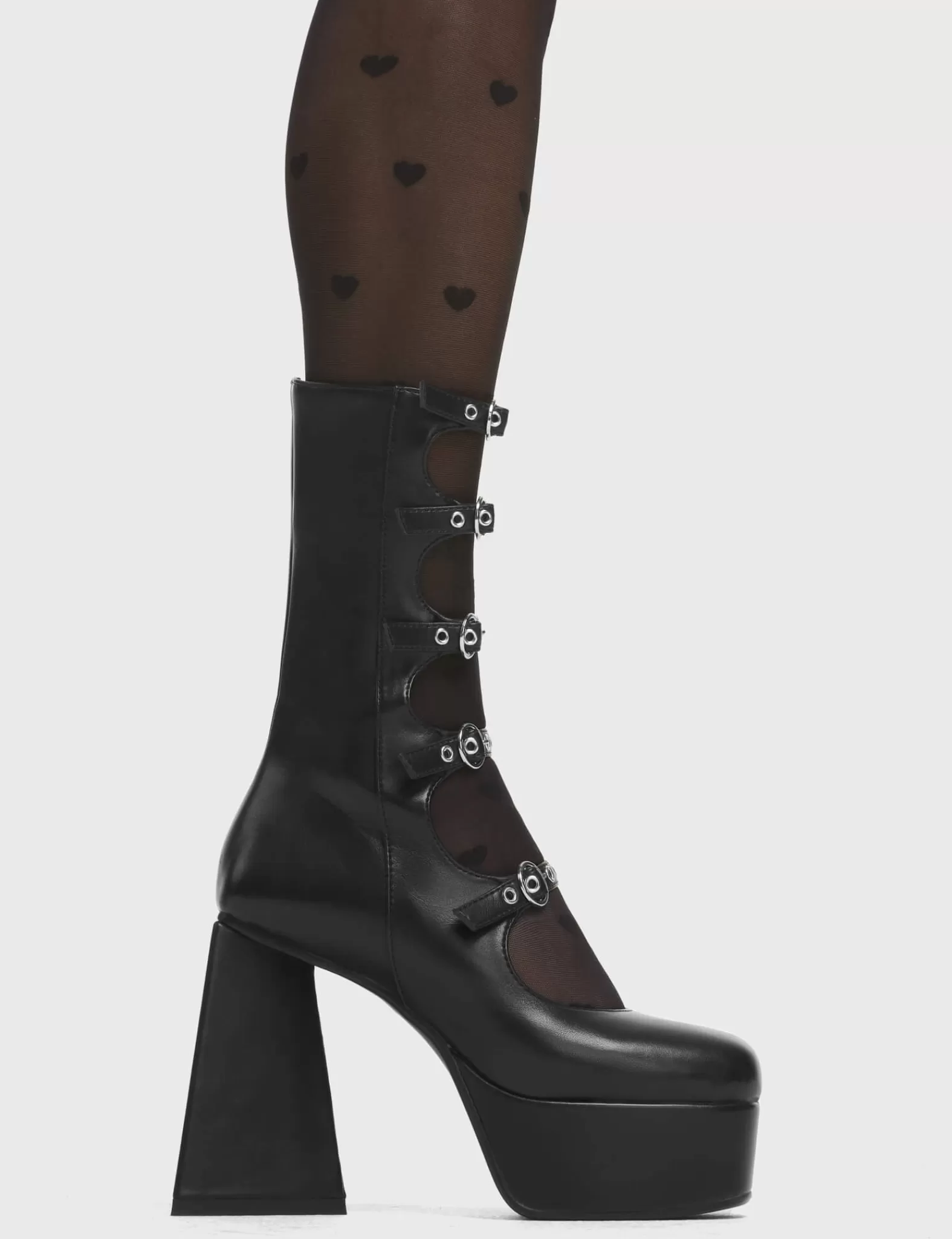 Padlock Platform Calf Boots^Lamoda Store