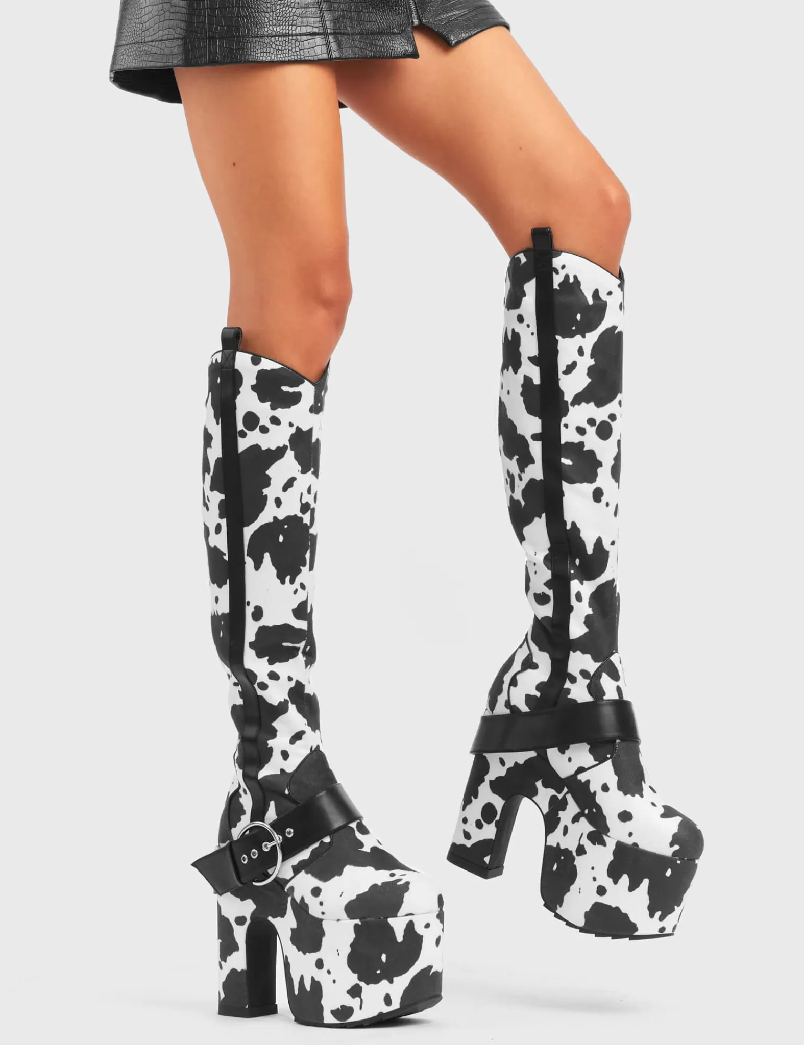 Rhinestone Cowboy Chunky Platform Knee High Boots^Lamoda Online