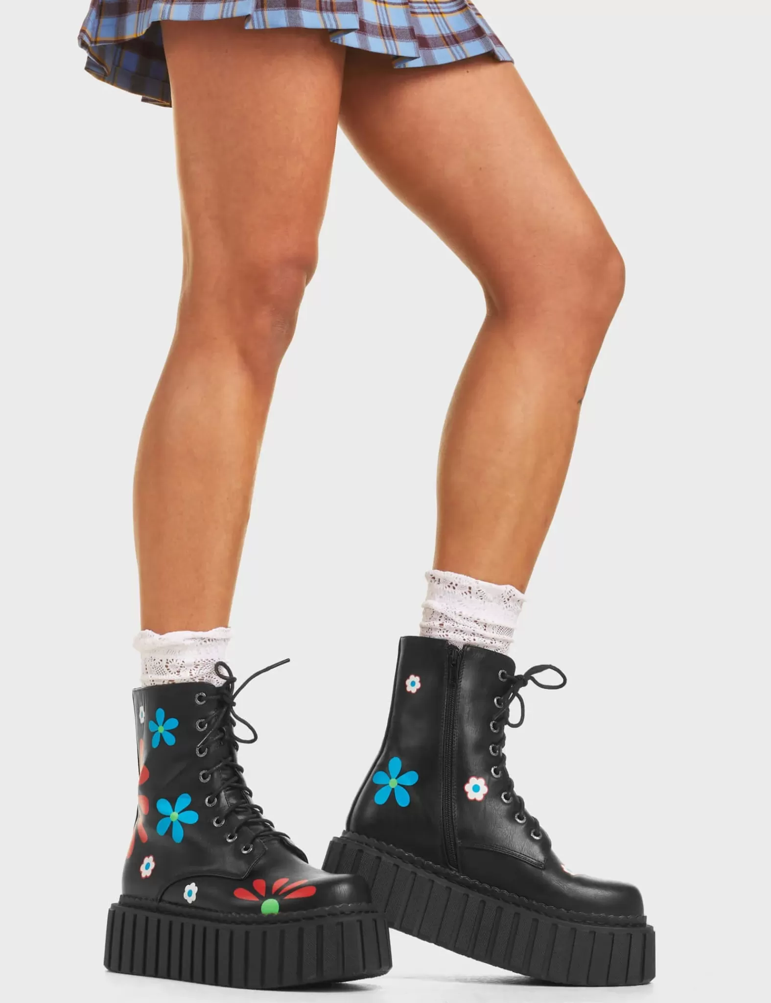 Rocking The Daisies Chunky Ankle Creeper Boots^Lamoda Sale