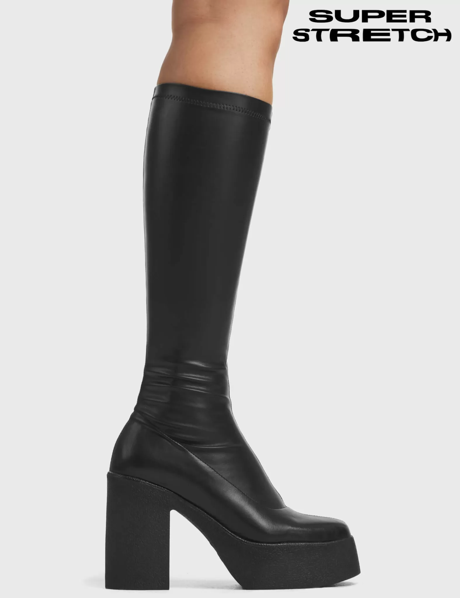 Slick Nicks Super Stretch Platform Knee High Boots^Lamoda Cheap