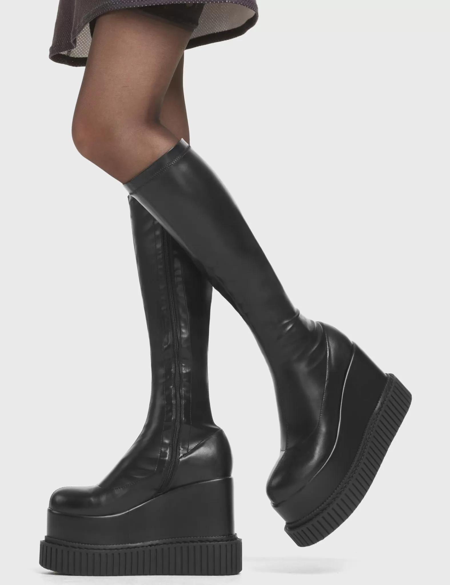 You're Wild Chunky Platform Creeper Knee High Boots^Lamoda Hot